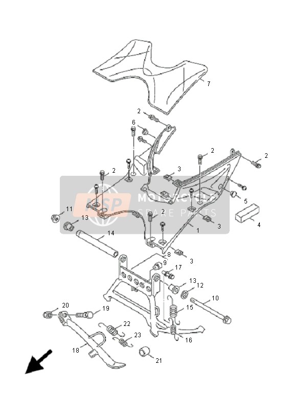 Yamaha XC125 CYGNUS X 2006 Stand & Footrest for a 2006 Yamaha XC125 CYGNUS X